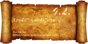 Izsó Letícia névjegykártya
